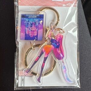 K-Pop Inspired Keychain with Gold Ring